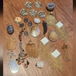 Chic Gold and Silver Dangle Earrings